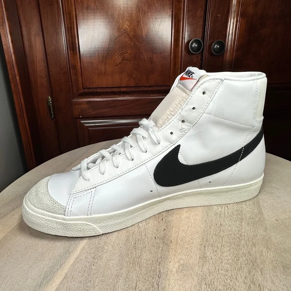 New Nike Blazer Mid 77 Vintage White Black BQ6806-100 Men Size 13 - Picture 10 of 12